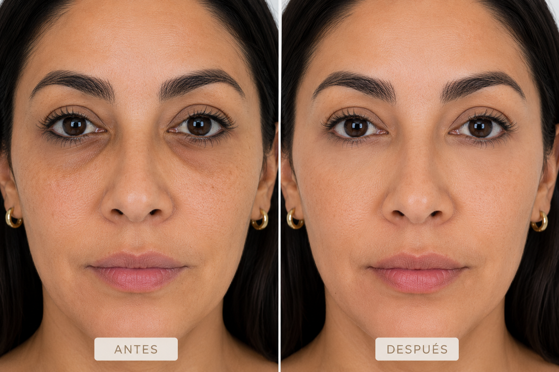 Tratamiento de relleno de ojeras con ácido hialurónico en CB Clínica Estética