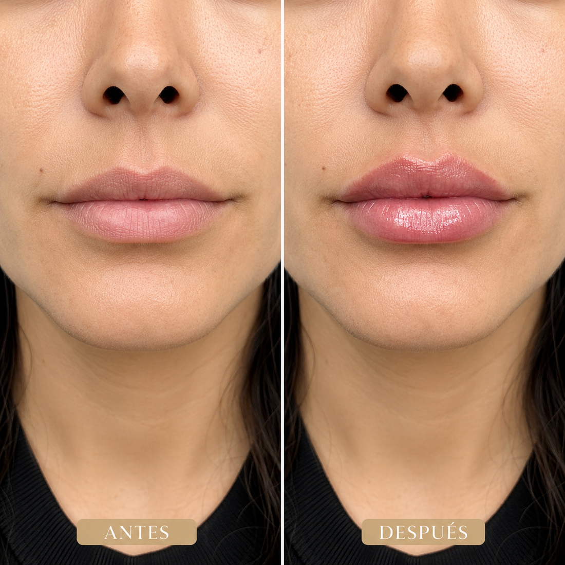 Aumento de labios con ácido hialurónico en CB Clínica Estética Santiago